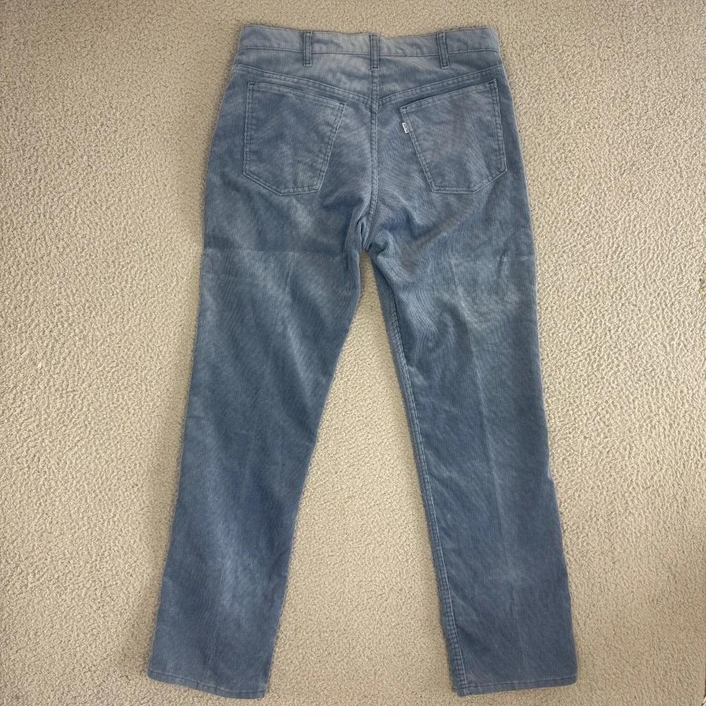 Vintage Levi's Corduroy Pants 34x31 Blue‎ Made USA Talon Zip 70s